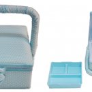 Suzy's Hobby Baskets Small Square Aqua Dot