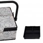 Suzy's Hobby Baskets Small Square Black and White Floral SB012