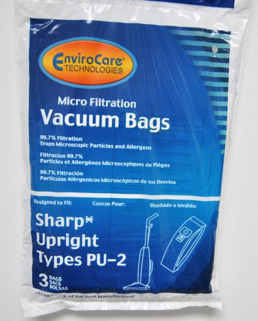 Sharp Style PU-2 Upright Vacuum Cleaner Bags 3 Bags