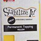 STABALIZE IT EMBROIDERY STABALIZER.  PERMANENT TOPPING YELLOW ADS-PT01