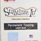 STABALIZE IT EMBROIDERY STABALIZER.  PERMANENT TOPPING LIGHT BLUE ADS-PT08