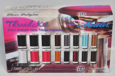 Lunch Box Quilts Diner Delights 16 Spool Poly Sheen Thread Kit