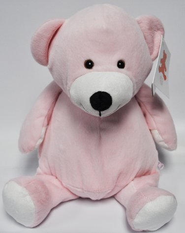 EB Embroider Pink Bear 16 Inch Embroidery Stuffed Animal