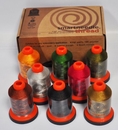 Smartneedle Embroidery Threads Collection 8 Colors With L Bobbins Earthly
