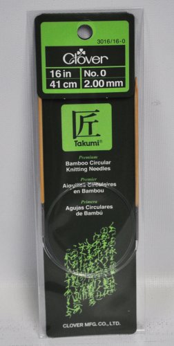 Clover Takumi Bamboo 16in Circular Knitting Needle Size 0
