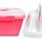 Hemline Pink Plastic Sewing Box With Bobbin Holder