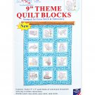 9in Kittens Theme Quilt Blocks Stamped for Cross Stitch and Embroidery