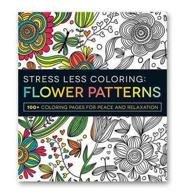 Adams Media Stress Less Coloring Flowers Patterns