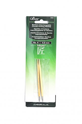 Clover Bamboo Interchangeable Circular Knitting Needles No 6