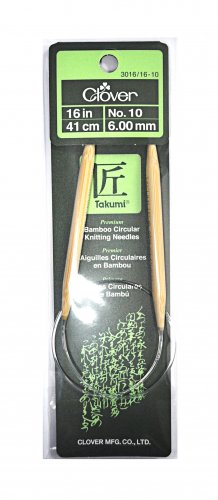 Clover Takumi Bamboo 16 Inch Circular Knitting Needle Size 10