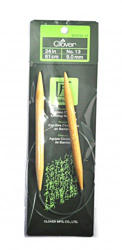 Clover Takumi Bamboo 24 Inch Circular Knitting Needle Size 13