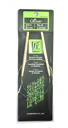 Clover Takumi Bamboo 24 Inch Circular Knitting Needle Size 8