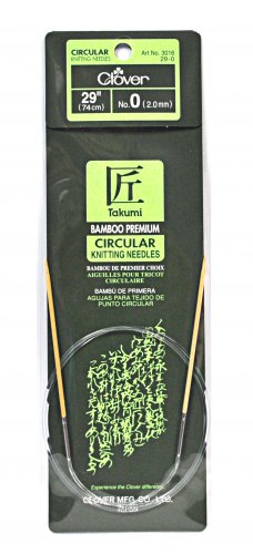 Clover Takumi Bamboo 29 Inch Circular Knitting Needle Size 0