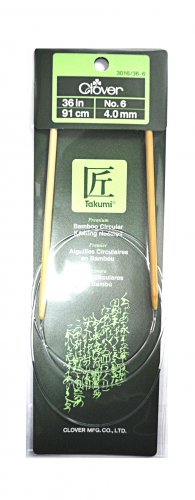 Clover Takumi Bamboo 36 Inch Circular Knitting Needle Size 6