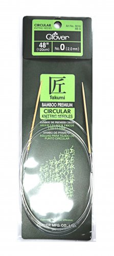 Clover Takumi Bamboo 48 Inch Circular Knitting Needle Size 0