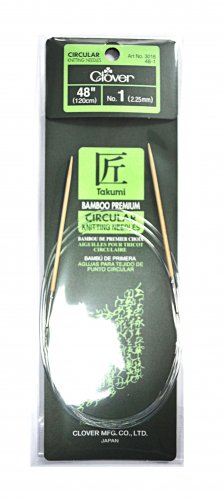 Clover Takumi Bamboo 48 Inch Circular Knitting Needle Size 1