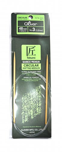 Clover Takumi Bamboo 48 Inch Circular Knitting Needle Size 3