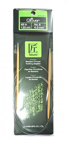 Clover Takumi Bamboo 48 Inch Circular Knitting Needle Size 6