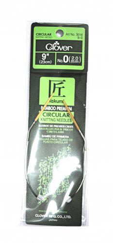 Clover Takumi Bamboo 9 Inch Circular Knitting Needle Size 0