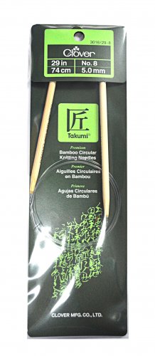 Clover Takumi Bamboo 29 Inch Circular Knitting Needle Size 8