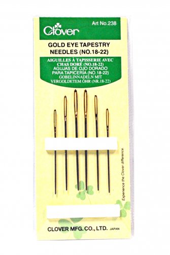 Clover Tapestry Gold Eye Needles Assorted Sizes 18-22