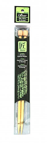 Clover Takumi Bamboo 9 Inch Single Point Knitting Needle Size 10.5