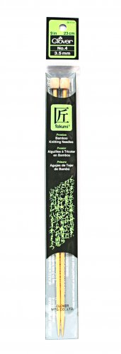 Clover Takumi Bamboo 9 Inch Single Point Knitting Needle Size 4