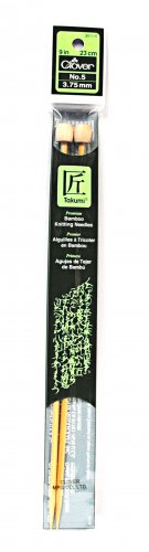 Clover Takumi Bamboo 9 Inch Single Point Knitting Needle Size 5