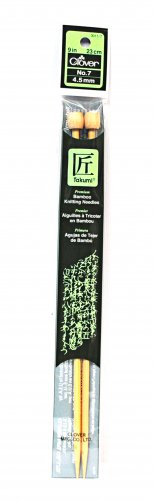 Clover Takumi Bamboo 9 Inch Single Point Knitting Needle Size 7