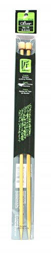 Clover Takumi Bamboo 13 Inch Single Point Knitting Needle Size 10