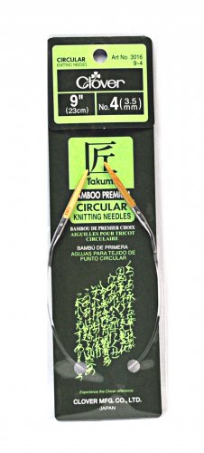 Clover Takumi Bamboo 9 Inch Circular Knitting Needle Size 4