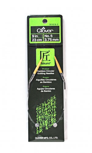 Clover Takumi Bamboo 9 Inch Circular Knitting Needle Size 5