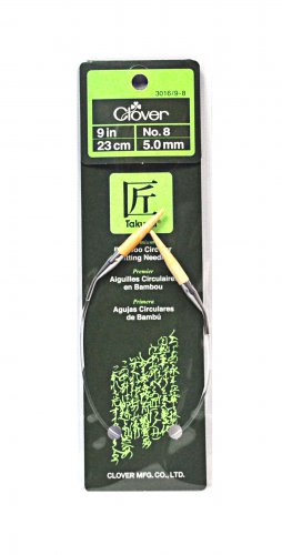 Clover Takumi Bamboo 9 Inch Circular Knitting Needle Size 8