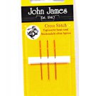John James Cross Stitch Tapestry Gold Needles Size 26 3ct