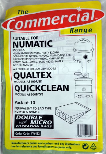 The Commercial Range Paper Bags For QuickClean, Henry, Qualtex, Numatic FIL-1401