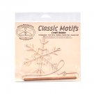 Classic Motifs White Snowflake 6 Inch Fabric Holder With Dowel