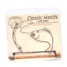Classic Motifs Fish & Pole 7.5 Inch Fabric Holder With Dowel