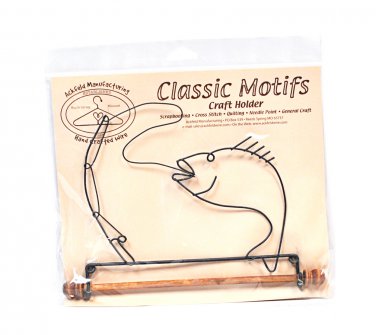 Classic Motifs Fish & Pole 7.5 Inch Fabric Holder With Dowel