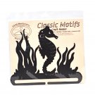 Classic Motifs Seahorse 8 Inch Charcoal Split Bottom Craft Holder