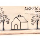 Classic Motifs School House and Heart Tree 12 Inch Fabric Holder With Dowel
