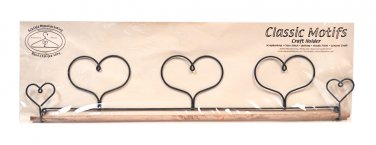 Classic Motifs Three Hearts 22 Inch Fabric Holder With Dowel