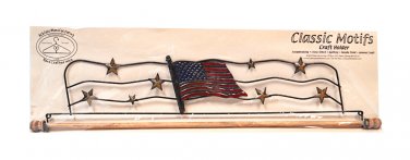 Classic Motifs American Flag 22 Inch Fabric Holder With Dowel