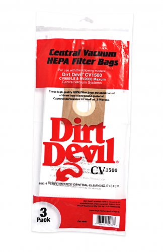 Dirt Devil Central Vacuum Cleaner Hepa Filter Bags CV1500, RO-1400