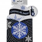 Pop Overs Snowflakes Celebrate the Season Greeting Card and Bottle Wrap