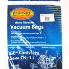 GE Canister Vacuum Cleaner CN1 Bags 3 Bags 61980