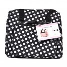 Hemline Dotty Black Polka Dots Serger Overlock Tote Bag