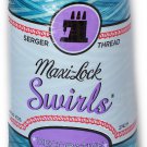 Maxi Lock Swirls Blue Water Ice Serger Thread  53-M57