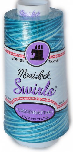 Maxi Lock Swirls Blue Water Ice Serger Thread  53-M57