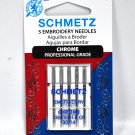 Schmetz Chrome Embroidery Needle 5 ct, Size 90/14