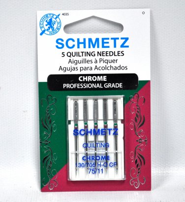 Schmetz Chrome Quilting Needle 5 ct, Size 75/11